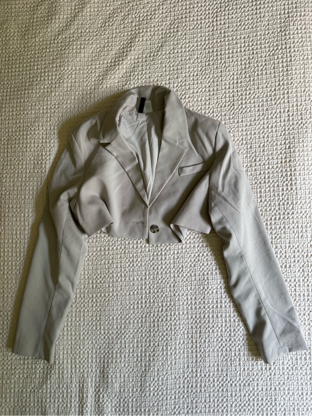 H&M Cropped Blazer Jacket - Light Gray